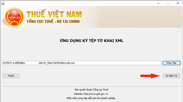 ứng dụng ký tờ khai xml mới nhất của tổng cục thuế