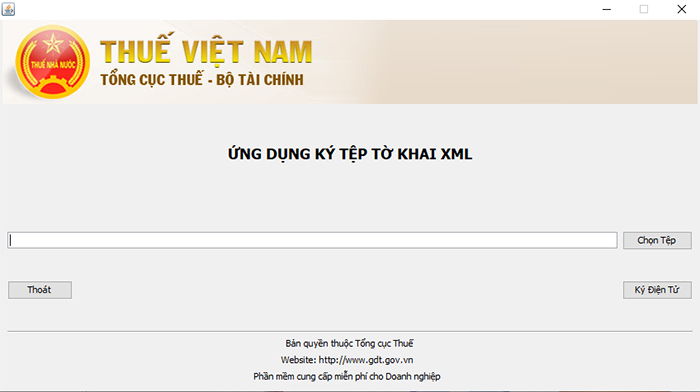 ứng dụng ký tờ khai xml mới nhất của tổng cục thuế