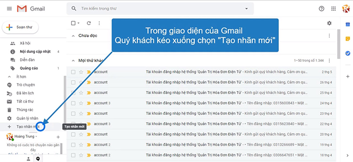 lưu trữ hóa đơn đầu vào bằng gmail