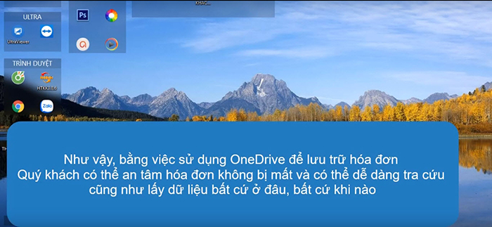 lưu trữ hóa đơn đầu vào bằng one drive