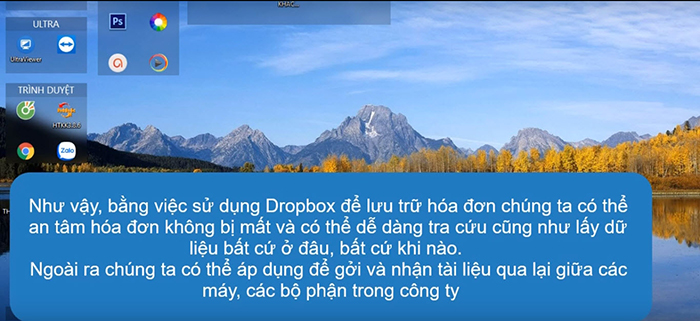 lưu trữ hóa đơn đầu vào bằng drop box