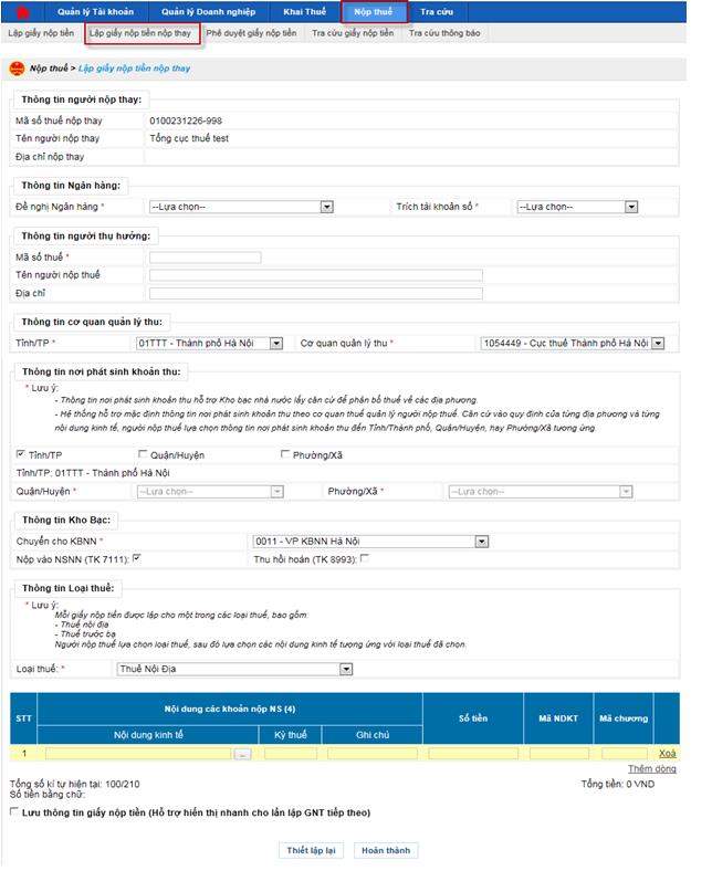 nộp thuế điện tử