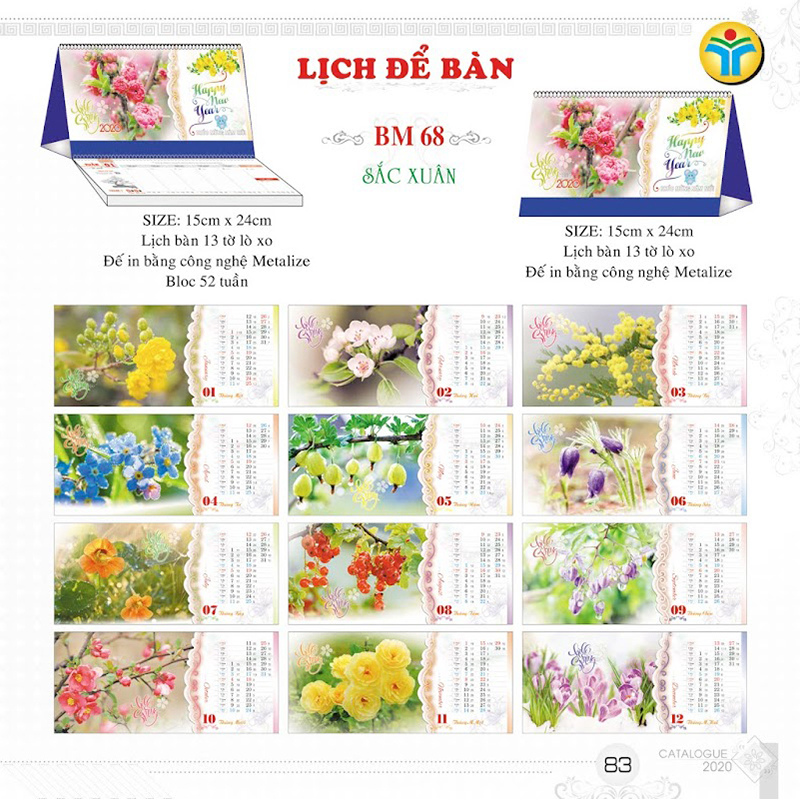 in lịch để bàn số lượng nhỏ