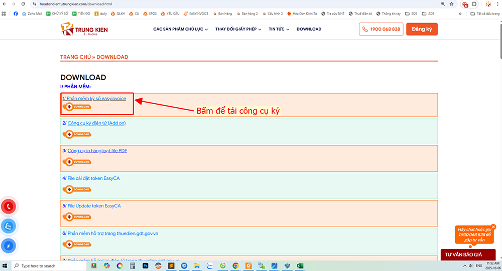 công cụ ký hóa đơn easyinvoice