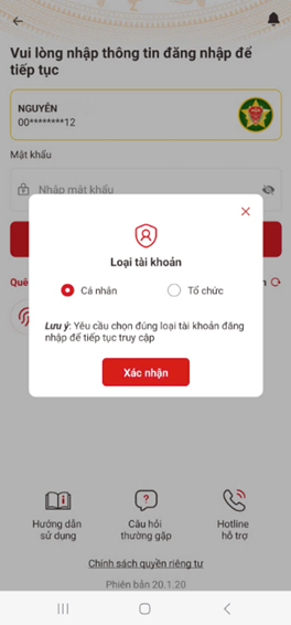 đăng nhập etax mobile qua vneid
