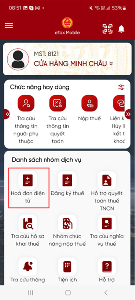 xac thuc to khai 01 qua etax mobile